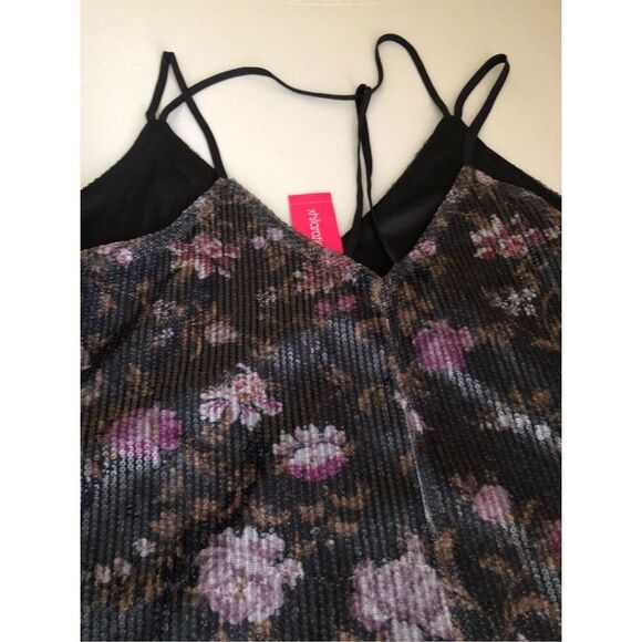 Xhilaration  Sequin Floral Rose Sleeveless Y Back Swing Mini Dress NWT - Picture 5 of 10